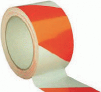 Warnband 50 mm x 25 m - Rot / Weiß - Rechts