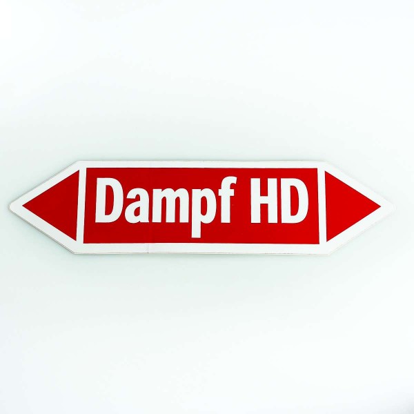 Richtungspfeil Dampf HD rot/weiss