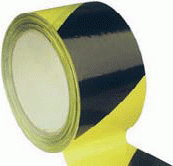 Warnband 50 mm x 25 m - Gelb / Schwarz - Links